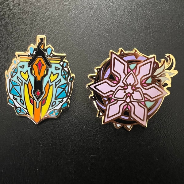 INSTOCK Honkai Impact 3rd Flamechasers NEW VERSIONS of Kevin & Elysia Signets Enamel Pins