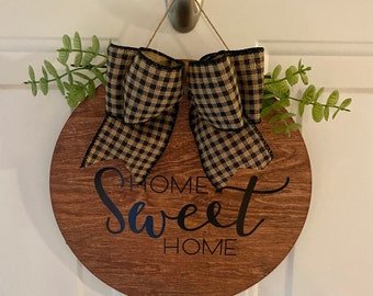 Home Sweet Home Wooden Wreath