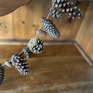 Handmade Natural Conifer Cone Garland: Rustic Holiday Decor, Gift