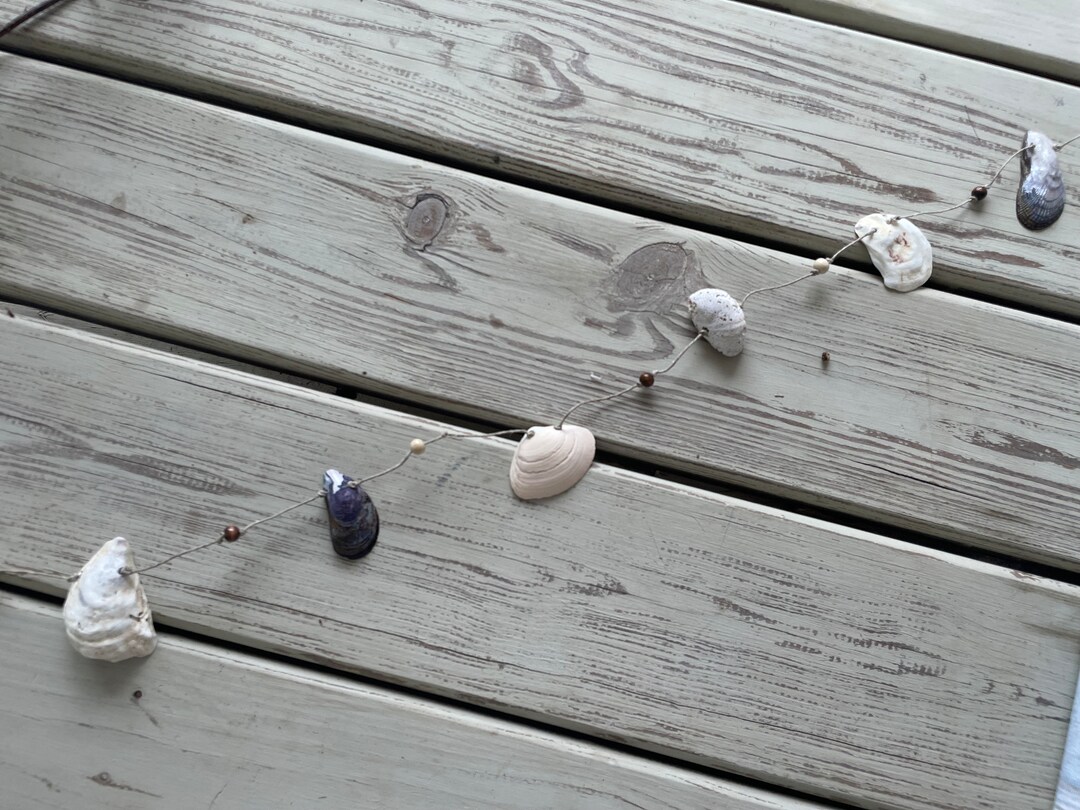 Handmade Mixed Shell Garland, Rustic Coastal Home Decor, Natural ...