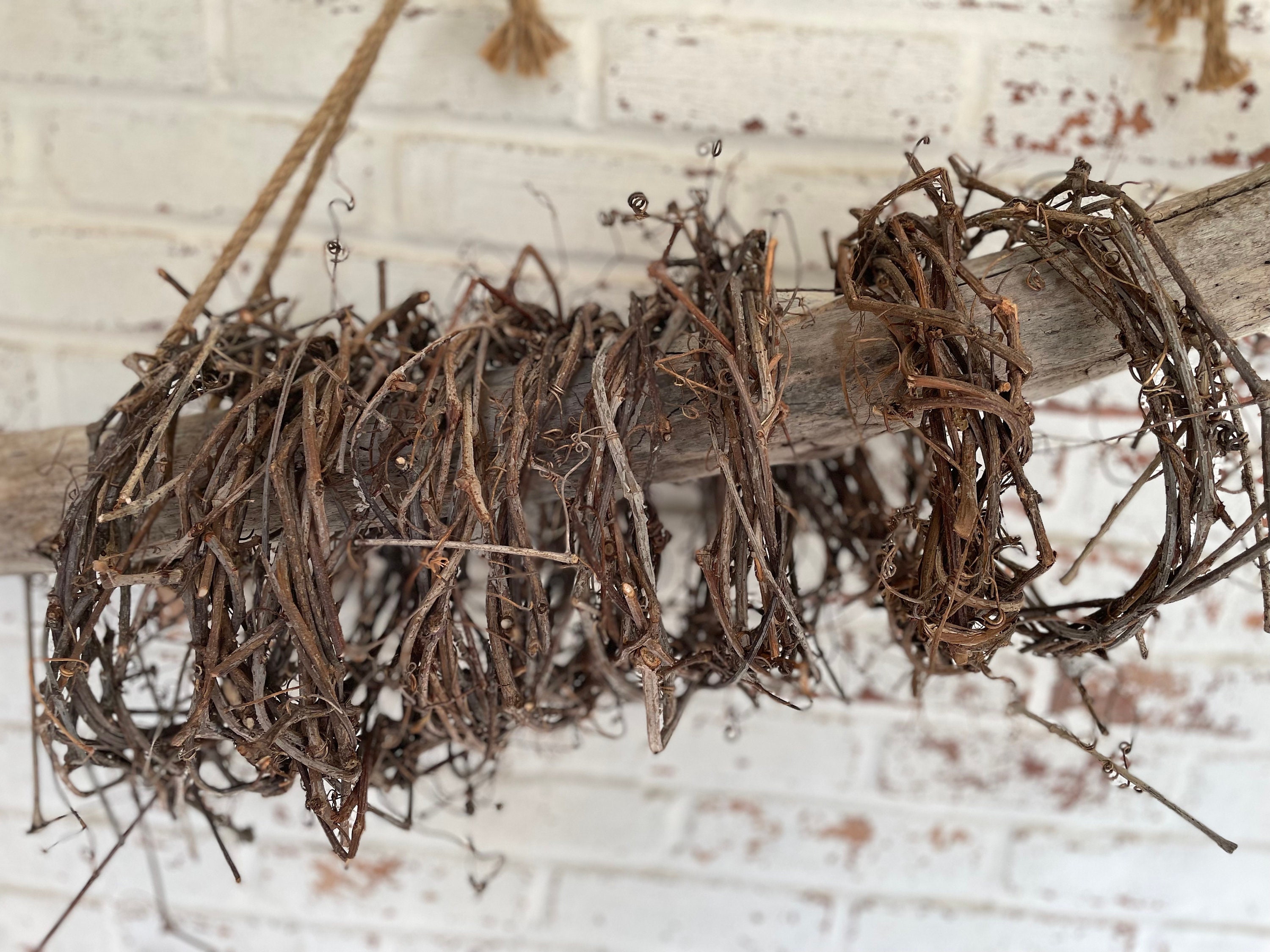 Handmade Grapevine Wreath: Rustic DIY Crafting Supplies (6"/8")
