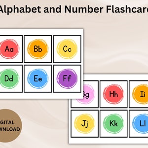 Alphabet Cards - Digital Download, Alphabet Flash Cards, Printable ABC Cards, Alphabet Flash Cards for Toddlers and Preschoolers