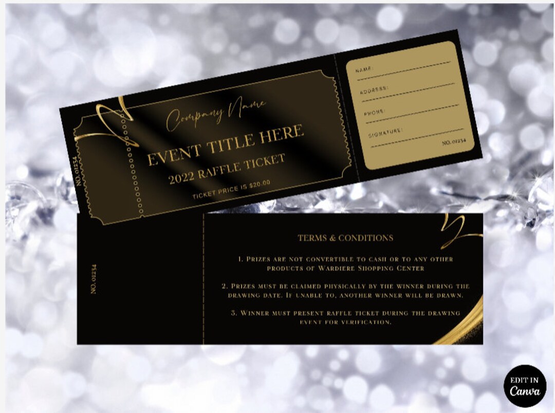 Raffle Ticket, Event Ticket, Digital Download, Prize, Party, Event ...