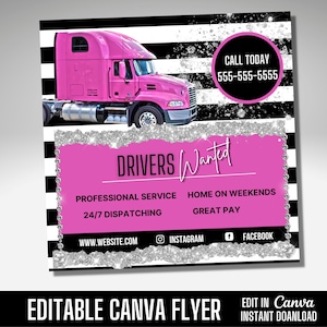 Trucking Flyer, Trucking Template, Trucking Dispatch, Logistics Flyer, Truck, Flyer Template, Canva Template, DIY Template