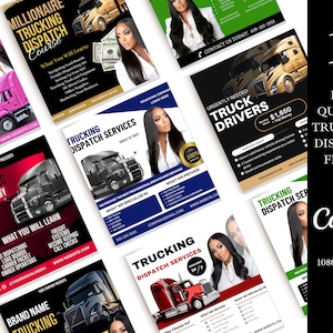 16 Flyers, Trucking Dispatch Bundle, Dispatching , Logistics, Business Flyer ,Trucking Flyer, Trucking, Freight Dispatch, Dispatcher