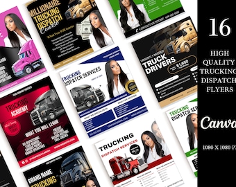 Pakiet ulotek dla działu wysyłek ciężarówek: szablony logistyki biznesowej (Canva)