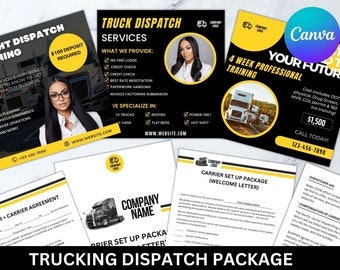 Pakiet ulotek dla firm transportowych: Szablon umowy z przewoźnikiem (Canva)