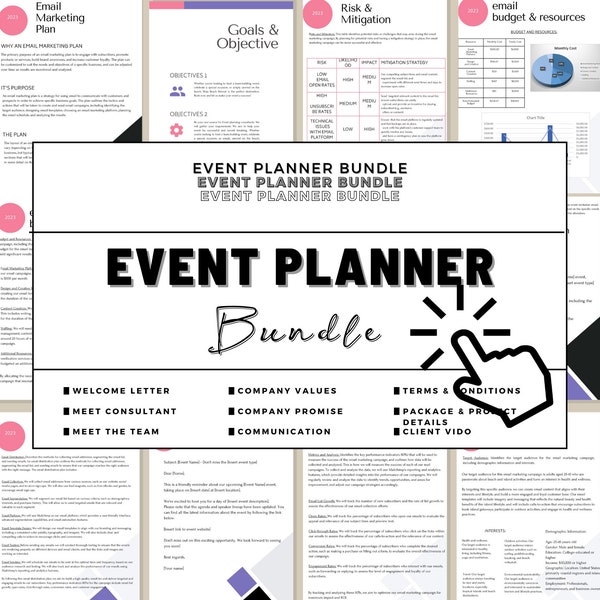 Event Planning Bundle Template- Events Business, Budget, Planning Checklist, Task List, Guest List, Social Media Templates, Schedules