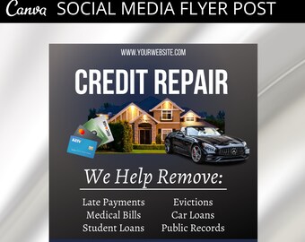 Credit Repair Flyer: Editable Canva Template (DIY)