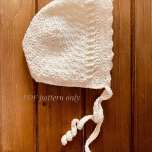 Vintage Textured Bonnet, PDF crochet pattern, baby crochet pattern, easy beginner friendly