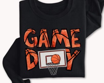 Basketball Game Day Sweatshirt: Basketball Mom Sweater, Sports Fan Crewneck