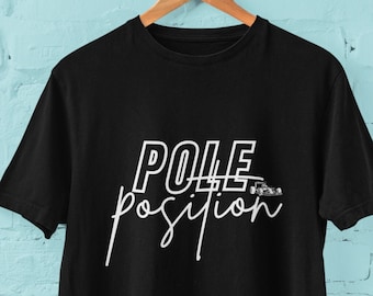 T-shirt Pole Position ras du cou, chemise F1, chemise Formule 1, produits dérivés Formule 1 le jour de la course, cadeaux Formule 1, t-shirt Formule 1, chemise de course.