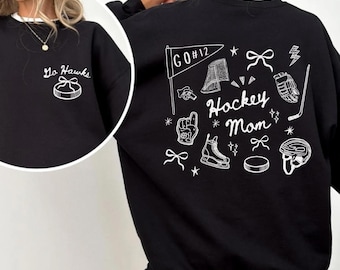 Kundenspezifisches Hockey Mom Sweatshirt: Personalisierter Team Name und Nummer