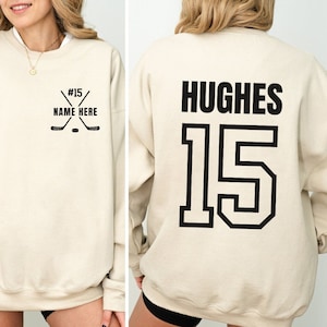 Custom Hockey Sweatshirt with Your Name and Number, Personalized Sweater for Hockey Player, Hockey Mom Sweater, Hockey Team Gifts