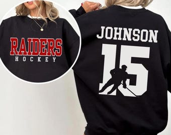 Benutzerdefiniertes Hockey-Team-Sweatshirt mit Spielername und Trikotnummer, personalisiertes Hockey Mom-Pullover