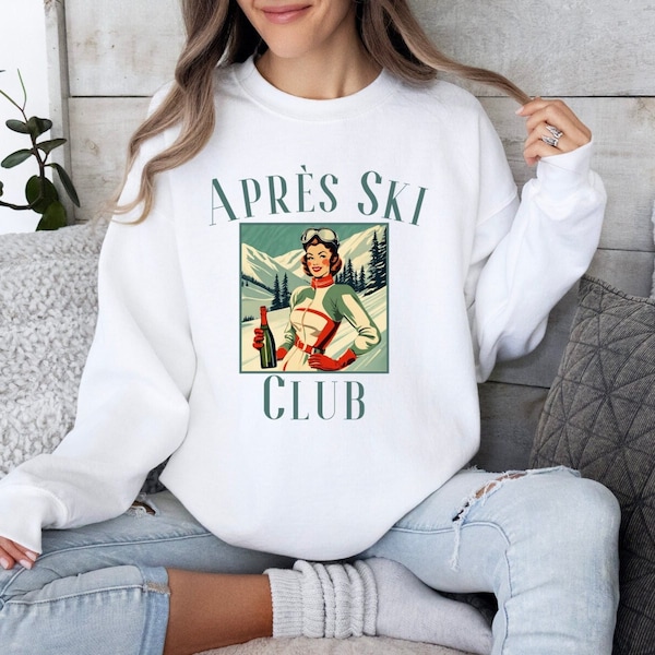 Apres Ski Sweatshirt, Retro Ski Pullover, Apres Ski Pullover, Vintage Winter Sport Sweatshirt, Apres Ski Mädchen Wochenende, Vintage Ski Rundhalsausschnitt