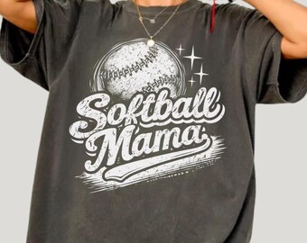 Camiseta de mamá de sóftbol, colores cómodos, para el día del juego, para fanáticos de los deportes