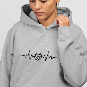 Volleyball Heartbeat Hoodie, Volleyball Hoodie, Volleyball Mom Shirt, Volleyball Gift.