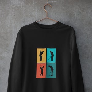 Golfsweater, golfcadeau voor mannen, golfsweater, cadeau golfliefhebber, oversized sweater, retro golf ronde hals.