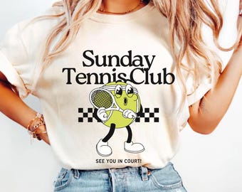 Camiseta de tenis Retro Sunday Tennis Club Comfort Colors para mujer