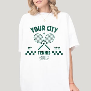 Personalized Tennis Club Comfort Colors T-Shirt, Custom City Tennis Shirt for Women, Tennis Gift for Women, Tennis Player Gift