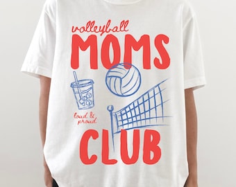 Camiseta Comfort Colors® del Club de Mamás de Voleibol, Camiseta de Voleibol con Diseño para el Día del Partido, Camiseta de Voleibol de Moda para Mujer, Camiseta para Mamás Deportistas