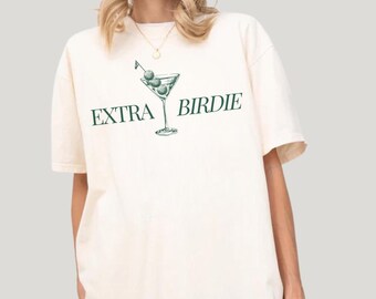 Extra Birdie golftröja, Comfort Colors golf-t-shirt med ordvits, golfkläder, golfmöhippa
