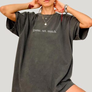 Simple Game Set Match Comfort Colors T-Shirt, Women&#39;s Tennis Shirt, Tennis Gifts for Women, Gift for Tennis Player