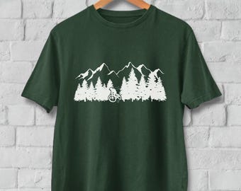 Mountainbike T-Shirt, Mountainbike Wald Grafik T-Shirt, Mountainbike Shirt, Biker Geschenk