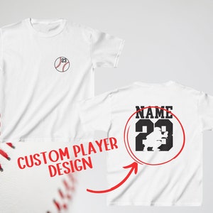 Custom Baseball Shirt with Name and Number, Personalized T-Shirt for Kids, Youth Baseball Team Gifts, Custom Sports Tee, Boys Baseball Shirt