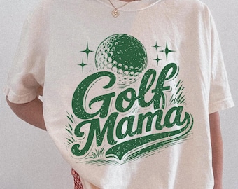 Camiseta gráfica retro de mamá golfista, camiseta de mamá golfista con colores cómodos, camiseta deportiva para padres