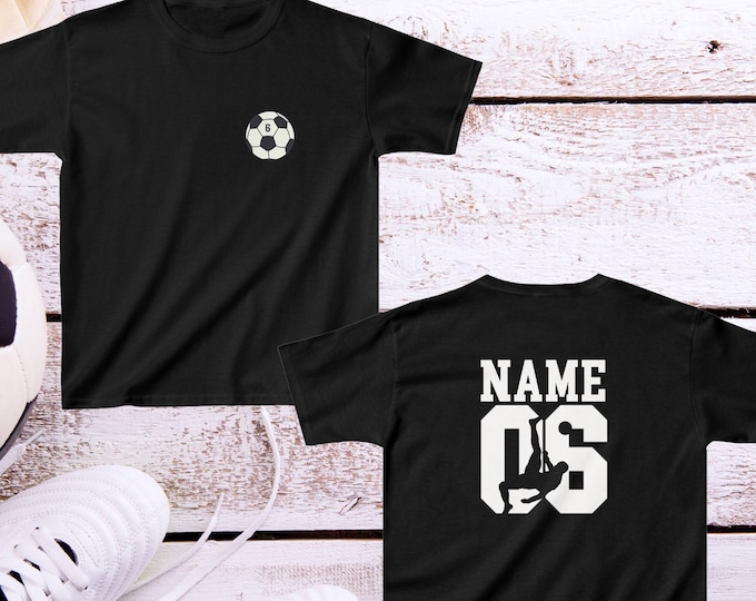Custom Soccer Shirt with Name and Number, Personalized T-Shirt for Kids, Youth Soccer Team Gifts, Custom Sports Tee, Girls Soccer Shirt