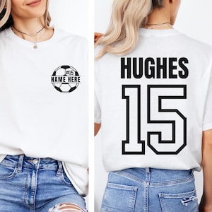 Custom Soccer Shirt with Name and Number, Personalized T-Shirt for Soccer Player, Soccer Mom Shirt, Soccer Team Gifts