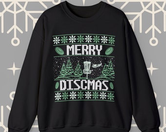 Merry Discmas Ugly Christmas Sweater, Disc Golf Christmas Sweatshirt, Funny Christmas Sweater, Gift for Disc Golfer, Disc Golf Shirt for Men