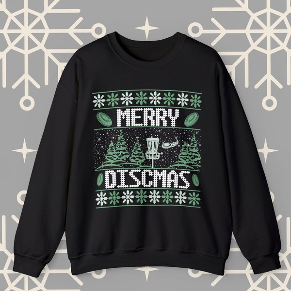 Merry Discmas Ugly Christmas Sweater, Disc Golf Christmas Sweatshirt, Funny Christmas Sweater, Gift for Disc Golfer, Disc Golf Shirt for Men