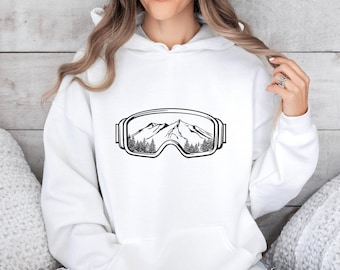 Sudadera con capucha y gafas de esquí, sudadera para deportes de invierno, ropa de esquí