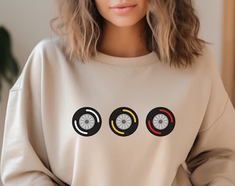 Racing Wheels Sweatshirt, Formula 1 Sweatshirt, F1 Sweater, Race Weekend Crewneck, F1 Merch, Formula 1 Gifts, Formula 1 Merch, F1 Shirt.