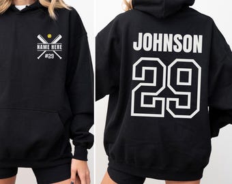 Custom Softball Hoodie with Your Name and Number, Personalized Hoodie for Softball Player, Softball Mom Hoodie, Softball Team Gifts