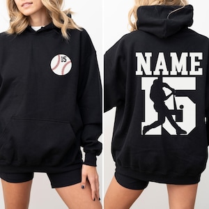 Custom Baseball Hoodie with Name and Number, Personalized Baseball Mom Hoodies