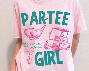 Camiseta Par Tee Girl, Camiseta de golf para mujer, Camiseta gráfica de verano Comfort Colors®, Camiseta de golf