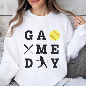 Softball Sweatshirt, Softball Mom Sweater, Game Day Graphic Pullover, Softball Crewneck for Women, Gift for Softball Player