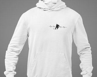 Ice Hockey Heartbeat Hoodie, Hockey Player Graphic