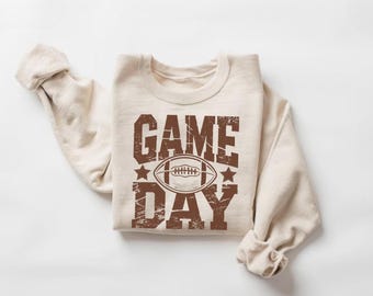 Vintage Style Football Sweatshirt: Game Day Crewneck for Women