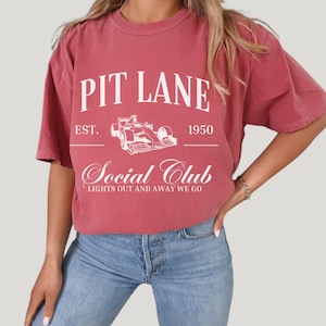 Comfort Colors® Pit Lane Social Club Formel 1 T-Shirt, F1 Social Club Shirt, Sonntags Rennverein T-Shirt, Formel 1 Merch