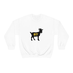 Crosby GOAT Sweatshirt, Pittsburgh Hockey Pullover, Nummer 87 Hockey Sweatshirt, Hockey Fan Geschenke. White