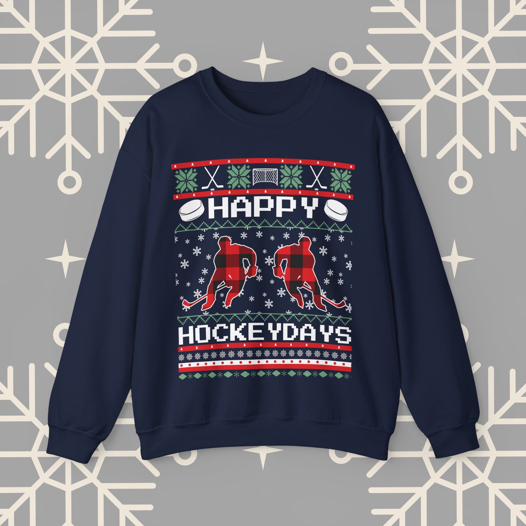 Happy Hockeydays T-Shirt Ugly Christmas Sweater Hockey Shirt Happy Hockeydays T-Shirt Ugly Christmas Sweater Hockey Shirt