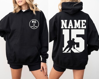 Custom Hockey Hoodie with Name and Number, Personalized Hockey Mom Hoodies, Sports Team Apparel