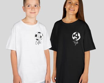 Camiseta de fútbol infantil personalizada: nombre y número personalizados, camiseta juvenil
