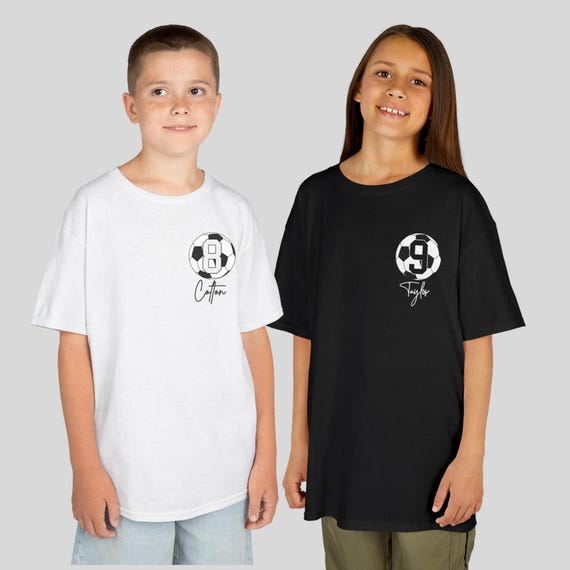 Personalized Kids Soccer T-Shirt: Custom Name & Number, Youth Soccer Tee
