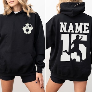 Custom Soccer Hoodie with Name and Number, Personalized Hoodie for Soccer Player, Soccer Mom Hoodie, Soccer Team Gifts